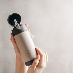 Aya &amp; Ida - Kids Straw Bottle 350 ml - Cream Beige