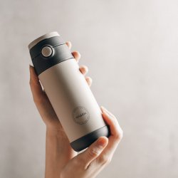 Aya &amp; Ida - Kids Straw Bottle 350 ml - Cream Beige