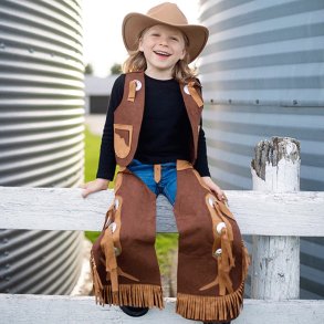 Great Pretenders - Udklædning - Cowboyvest og chaps - 5-6 år