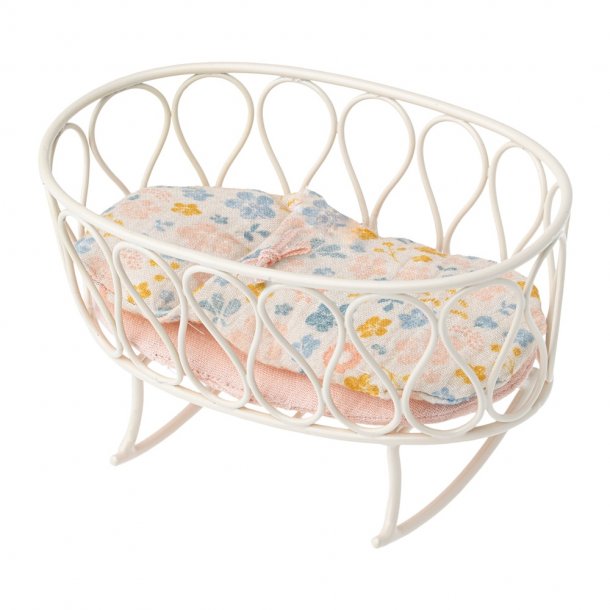 Maileg - Vugge i offwhite m. sovepose - Micro
