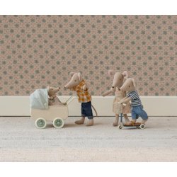 Maileg - Barnevogn med baby mus - Mint