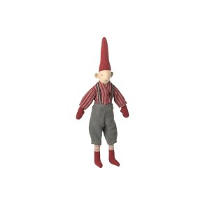 Maileg - Nisse str. 2 - Dreng, rød skjorte