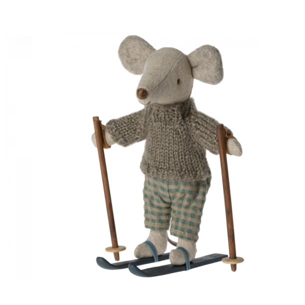 Maileg - Vintermus med ski -Storebror