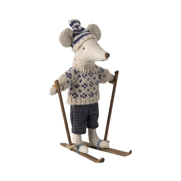Maileg - Vintermus p&#229; ski - Far