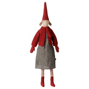 Maileg - Pixy pige - Str. 4 - Stribet strikket cardigan