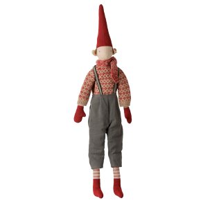 Maileg - Pixy dreng - Str. 4 - Strikket sweater og halstørklæde