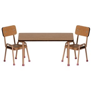 Maileg - Bord og stole til mus - Mørk Pudder