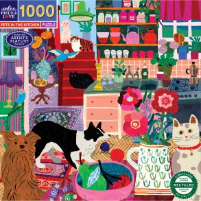 eeBoo - Puslespil 1000 brk - The Cat & The Yarn