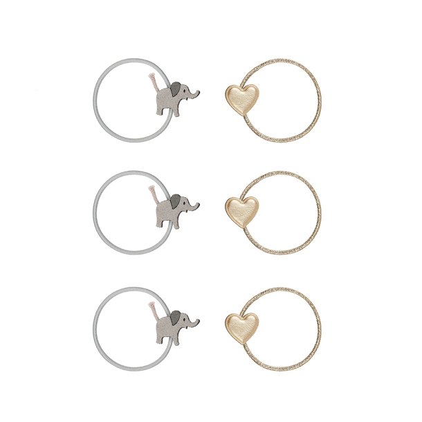 Mimi &amp; Lula - 6 hårelastikker - Elephant Safari Summer