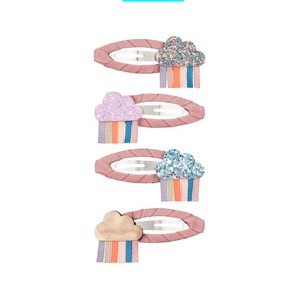 Mimi &amp; Lula - 4 hårspænder - Rainy Day Doodle