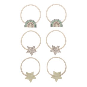 Mimi & Lula - 6 hårelastikker - Rainbow Dreamer