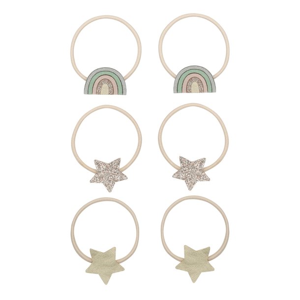 Mimi &amp; Lula - 6 hårelastikker - Rainbow Dreamer