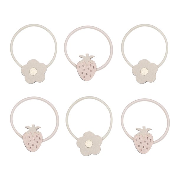 Mimi &amp; Lula - 6 hårelastikker - Strawberry Tulip