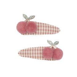 Mimi &amp; Lula - 2 hårspænder - Gingham Cherry Tulip