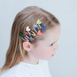 Mimi &amp; Lula - 5 Hårspænder - Mini Heart Autumn Forest