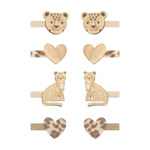 Mimi &amp; Lula - 8 h&#229;rclips - Mini Larry Leopard