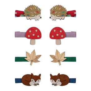 Mimi & Lula - 8 hårclips - Mini Autumn Mushroom Village