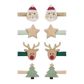 Mimi & Lula - 8 hårclips - Mini Santa Christmas