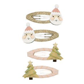 Mimi & Lula - 4 hårspænder - Santa & Tree Christmas