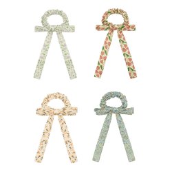 Mimi &amp; Lula - 4 scrunchies - Floral Bow Spring on the Farm