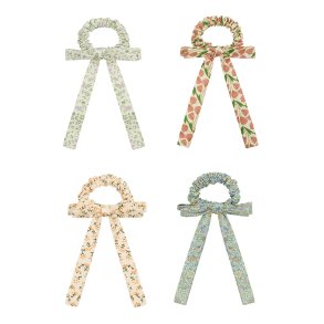 Mimi & Lula - 4 scrunchies - Floral Bow Spring on the Farm