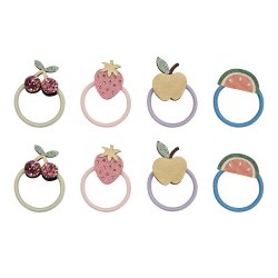 Mimi &amp; Lula - 8 hårelastikker - Mini Fruit Salad Spring on the Farm