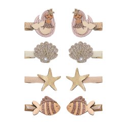 Mimi &amp; Lula - 8 hårclips - Mini Mermaid Ocean Pearl