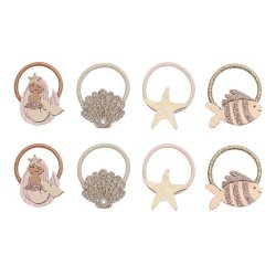 Mimi &amp; Lula - 8 hårelastikker - Mini Mermaid Oceal Pearl