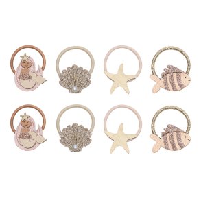 Mimi & Lula - 8 hårelastikker - Mini Mermaid Oceal Pearl