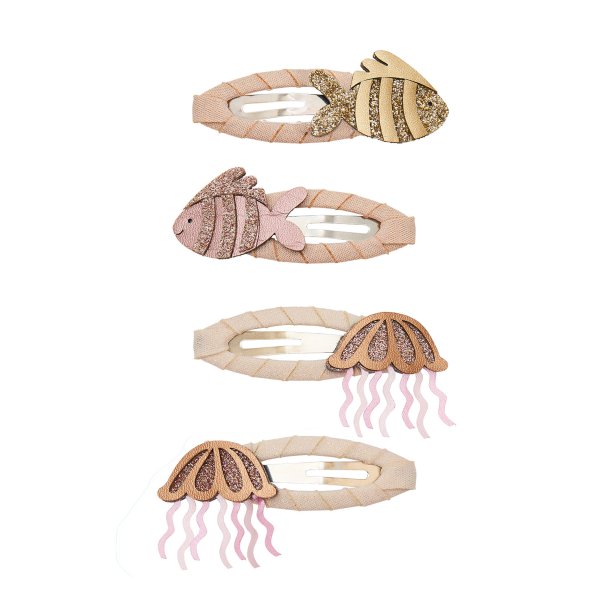 Mimi &amp; Lula - 4 hårspænder - Fishy Ocean Pearl