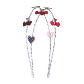 Mimi & Lula - Dobbelt hårbøjle - Red Cherries Mon Cheri