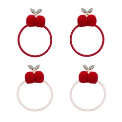 Mimi &amp; Lula - 4 hårelastikker - Pom Pom Cherries Mon Cheri