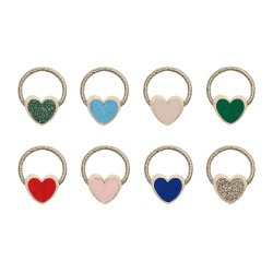 Mimi &amp; Lula - 8 hårelastikker - Mini Heartbeam