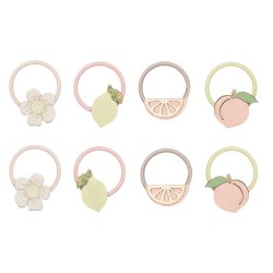 Mimi &amp; Lula - 8 hårelastikker - Mini Citrus Peaches and Cream