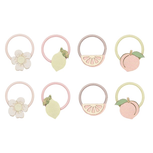 Mimi &amp; Lula - 8 hårelastikker - Mini Citrus Peaches and Cream