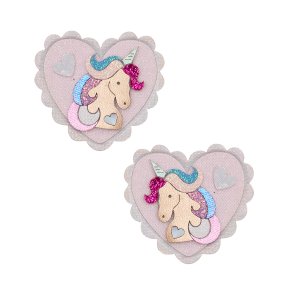 Mimi & Lula - 2 Hårclips - Large Unicorn Heart