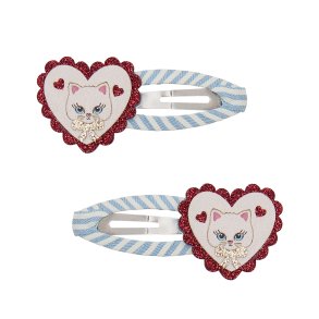 Mimi & Lula - 2 Hårspænder - Large Scalloped Heart