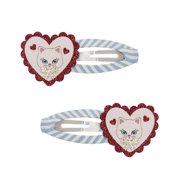 Mimi &amp; Lula - 2 Hårspænder - Large Scalloped Heart