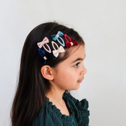 Mimi &amp; Lula - 5 Hårspænder - Mini Tinkerbell Velvet Bow