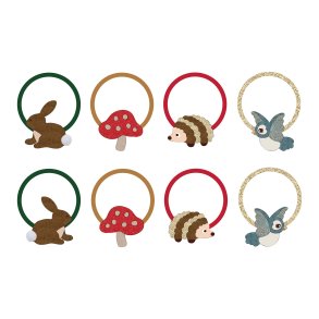 Mimi & Lula - 8 Hårelastikker - Mini Woodland Pals