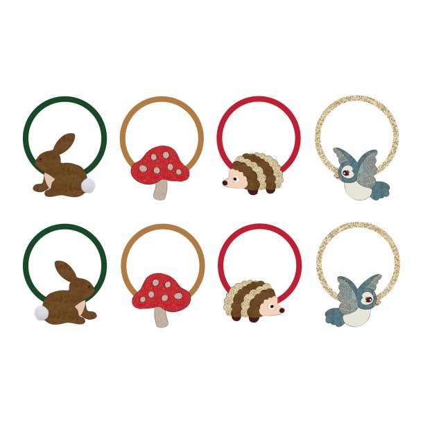 Mimi &amp; Lula - 8 Hårelastikker - Mini Woodland Pals