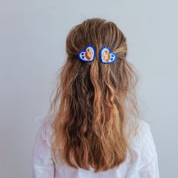 Mimi &amp; Lula - 2 Hårclips - Large Scalloped Heart Show Pony