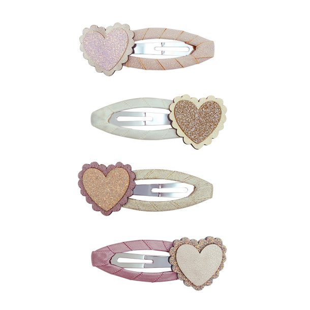 Mimi &amp; Lula - 4 Hårspænder - Scalloped Heart