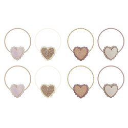 Mimi &amp; Lula - 8 Hårelastikker - Scalloped Heart