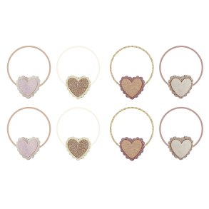 Mimi & Lula - 8 Hårelastikker - Scalloped Heart
