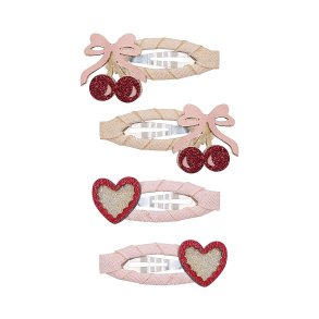Mimi & Lula - 4 Hårspænder - Fancy Cherries