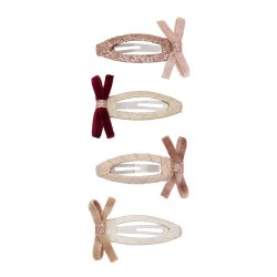 Mimi &amp; Lula - 4 Hårspænder - Skinny Velvet Bow