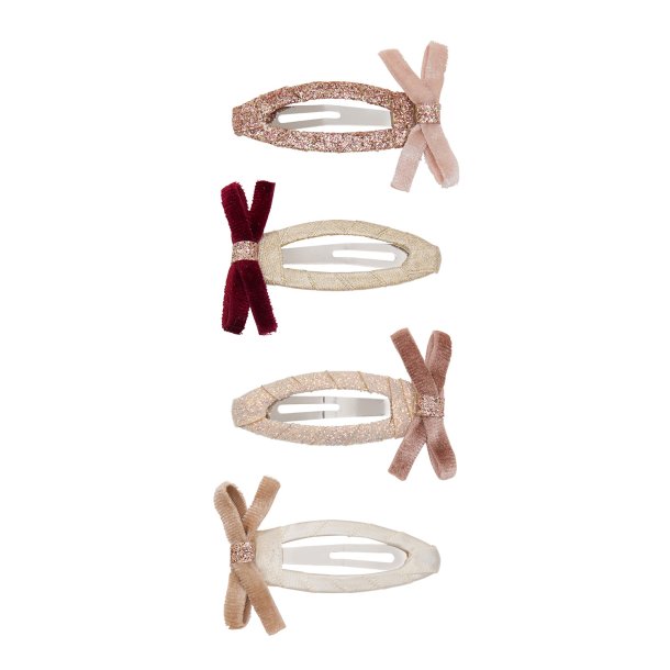 Mimi &amp; Lula - 4 Hårspænder - Skinny Velvet Bow