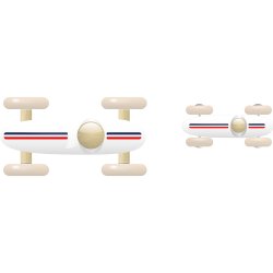 Vilac - Stor Grand prix vintage racerbil - Hvid