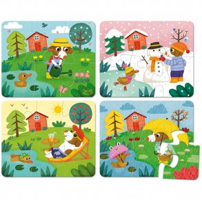 Vilac - Puslespil 4x6 brk - De 4 årstider